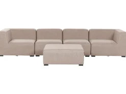 Conjunto De Jardim Modular 4 Lugares E Repousa-Pes Em Tecido Creme Arezzo