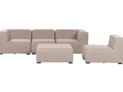 Conjunto De Jardim Modular 4 Lugares E Repousa-Pes Em Tecido Creme Arezzo