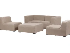 Conjunto De Jardim Modular 4 Lugares E Repousa-Pes Em Tecido Creme Arezzo