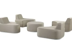 Conjunto De Jardim Modular 4 Lugares Cinzento Claro Fabro