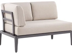 Conjunto De Jardim Modular 6 Lugares Em Aluminio Cinzento E Creme Rima Iii