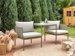 Conjunto De Jardim Modular 2 Lugares Em Aluminio Verde Terracina