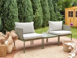 Conjunto De Jardim Modular 2 Lugares Em Aluminio Verde Terracina