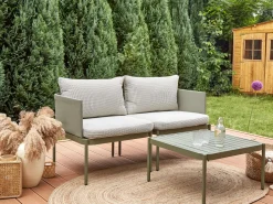 Conjunto De Jardim Modular 2 Lugares Em Aluminio Verde Terracina