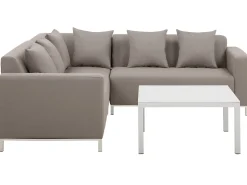 Conjunto De Jardim Modular 5 Lugares A Direita Em Tecido Creme Belize