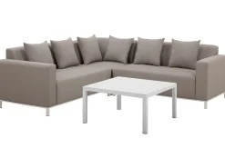 Conjunto De Jardim Modular 5 Lugares A Direita Em Tecido Creme Belize