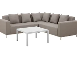 Conjunto De Jardim Modular 5 Lugares A Direita Em Tecido Creme Belize