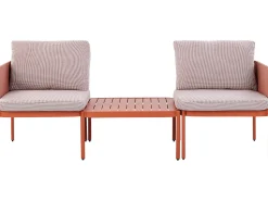 Conjunto De Jardim Modular 2 Lugares Em Aluminio Laranja Terracina