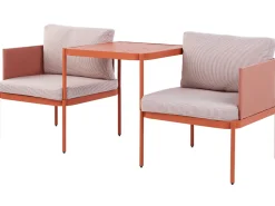 Conjunto De Jardim Modular 2 Lugares Em Aluminio Laranja Terracina