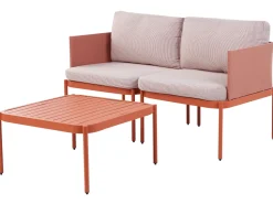 Conjunto De Jardim Modular 2 Lugares Em Aluminio Laranja Terracina