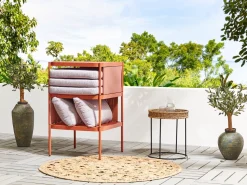 Conjunto De Jardim Modular 2 Lugares Em Aluminio Laranja Terracina