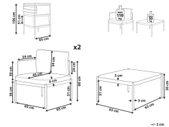 Conjunto De Jardim Modular 2 Lugares Em Aluminio Laranja Terracina