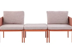 Conjunto De Jardim Modular 2 Lugares Em Aluminio Laranja Terracina
