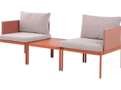 Conjunto De Jardim Modular 2 Lugares Em Aluminio Laranja Terracina