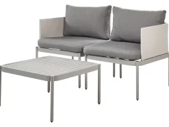 Conjunto De Jardim Modular 2 Lugares Em Aluminio Cinzento Claro Terracina
