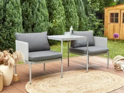 Conjunto De Jardim Modular 2 Lugares Em Aluminio Cinzento Claro Terracina