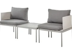Conjunto De Jardim Modular 2 Lugares Em Aluminio Cinzento Claro Terracina