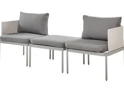 Conjunto De Jardim Modular 2 Lugares Em Aluminio Cinzento Claro Terracina
