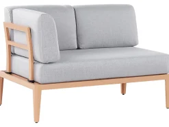 Conjunto De Jardim Modular 6 Lugares Em Aluminio Cinzento E Castanho Claro Rima Iii