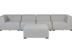 Conjunto De Jardim Modular 4 Lugares E Repousa-Pes Em Tecido Cinzento Claro Arezzo