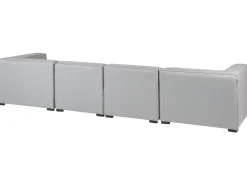 Conjunto De Jardim Modular 4 Lugares E Repousa-Pes Em Tecido Cinzento Claro Arezzo