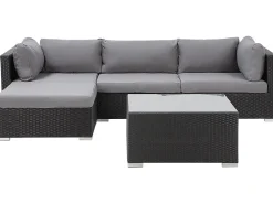 Conjunto De Jardim Modular Em Rattan Sintetico Preto A Direita Sano Ii