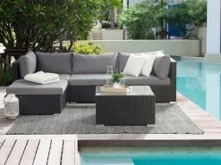 Conjunto De Jardim Modular Em Rattan Sintetico Preto A Direita Sano Ii