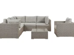 Conjunto De Jardim Modular 6 Pessoas Em Rattan Cinzento A Direita Contare