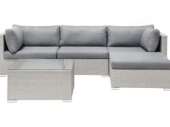 Conjunto De Jardim Modular Em Rattan Sintetico Cinzento Claro A Direita Sano Ii