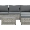 Conjunto De Jardim Modular 5 Lugares Em Rattan Cinzento A Direita Sabbia