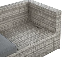 Conjunto De Jardim Modular 5 Lugares Em Rattan Cinzento A Direita Sabbia