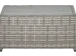 Conjunto De Jardim Modular 5 Lugares Em Rattan Cinzento A Direita Sabbia