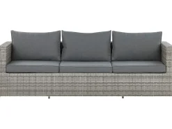 Conjunto De Jardim Modular 5 Lugares Em Rattan Cinzento A Direita Sabbia