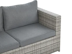 Conjunto De Jardim Modular 5 Lugares Em Rattan Cinzento A Direita Sabbia