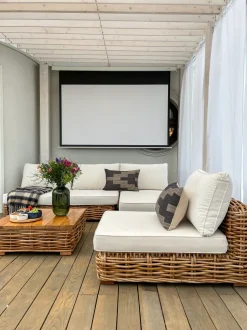 Conjunto De Jardim Modular 4 Lugares Em Rattan Cor Natural A Direita Varallo