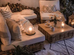 Conjunto De Jardim Modular 4 Lugares Em Rattan Cor Natural A Direita Varallo