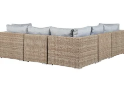 Conjunto De Jardim Modular 6 Pessoas Em Rattan Castanho Claro A Direita Contare