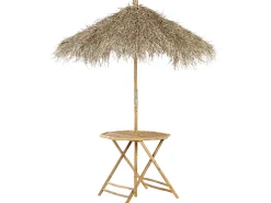 Conjunto De Mesa Em Bambu Com Guarda-Sol Molise