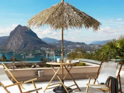 Conjunto De Mesa Em Bambu Com Guarda-Sol Molise