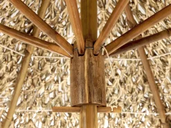 Conjunto De Mesa Em Bambu Com Guarda-Sol Molise
