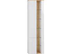 Conjunto De Móveis Com Lavatorio E Espelho Led Em Castanho E Branco Figueres