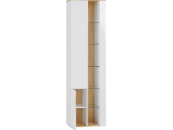 Conjunto De Móveis Com Lavatorio E Espelho Led Em Castanho E Branco Figueres