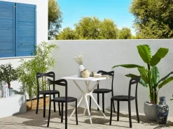 Conjunto De Móveis De Jardim Em Preto E Branco Com 4 Lugares Sersale/Camogli
