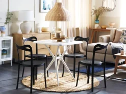 Conjunto De Móveis De Jardim Em Preto E Branco Com 4 Lugares Sersale/Camogli