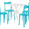 Conjunto De Móveis De Jardim Em Azul E Branco Com 4 Lugares Sersale/Camogli