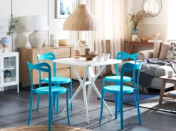 Conjunto De Móveis De Jardim Em Azul E Branco Com 4 Lugares Sersale/Camogli