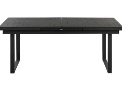 Conjunto De Refeicao De Jardim 6 Lugares Em Aluminio Preto E Almofadas Cinzentas Valcanetto/Busseto