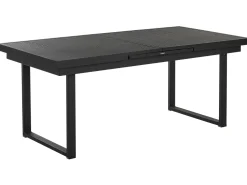 Conjunto De Refeicao De Jardim 6 Lugares Em Aluminio Preto E Almofadas Cinzentas Valcanetto/Busseto