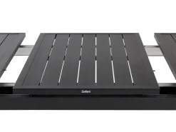 Conjunto De Refeicao De Jardim 6 Lugares Em Aluminio Preto E Almofadas Cinzentas Valcanetto/Taviano