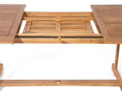 Conjunto De Refeicao De Jardim 6 Lugares Em Madeira De Acacia E Guarda-Sol Maui